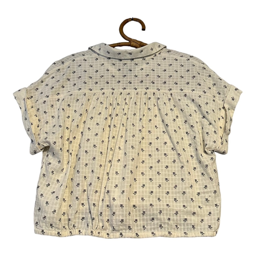 Madewell | Button-Up Drawstring Shirt in Blooming Ikat Size M 100%‎ Cotton - Picture 6 of 12